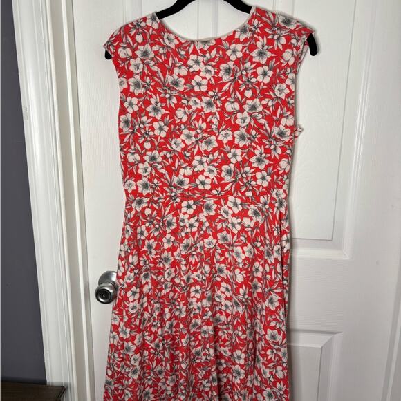 Gilli Red and White Floral Sleeveless Wrap Dress Size Large - Picture 5 of 6